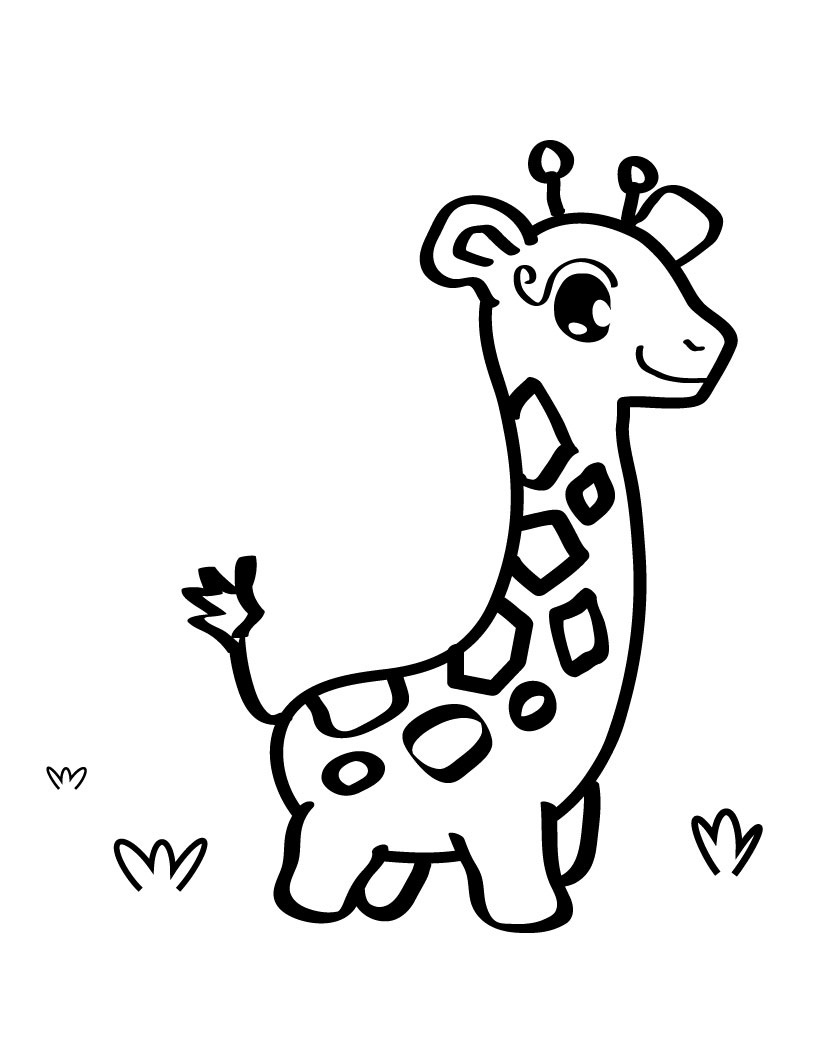 Free printable giraffe coloring pages for kids