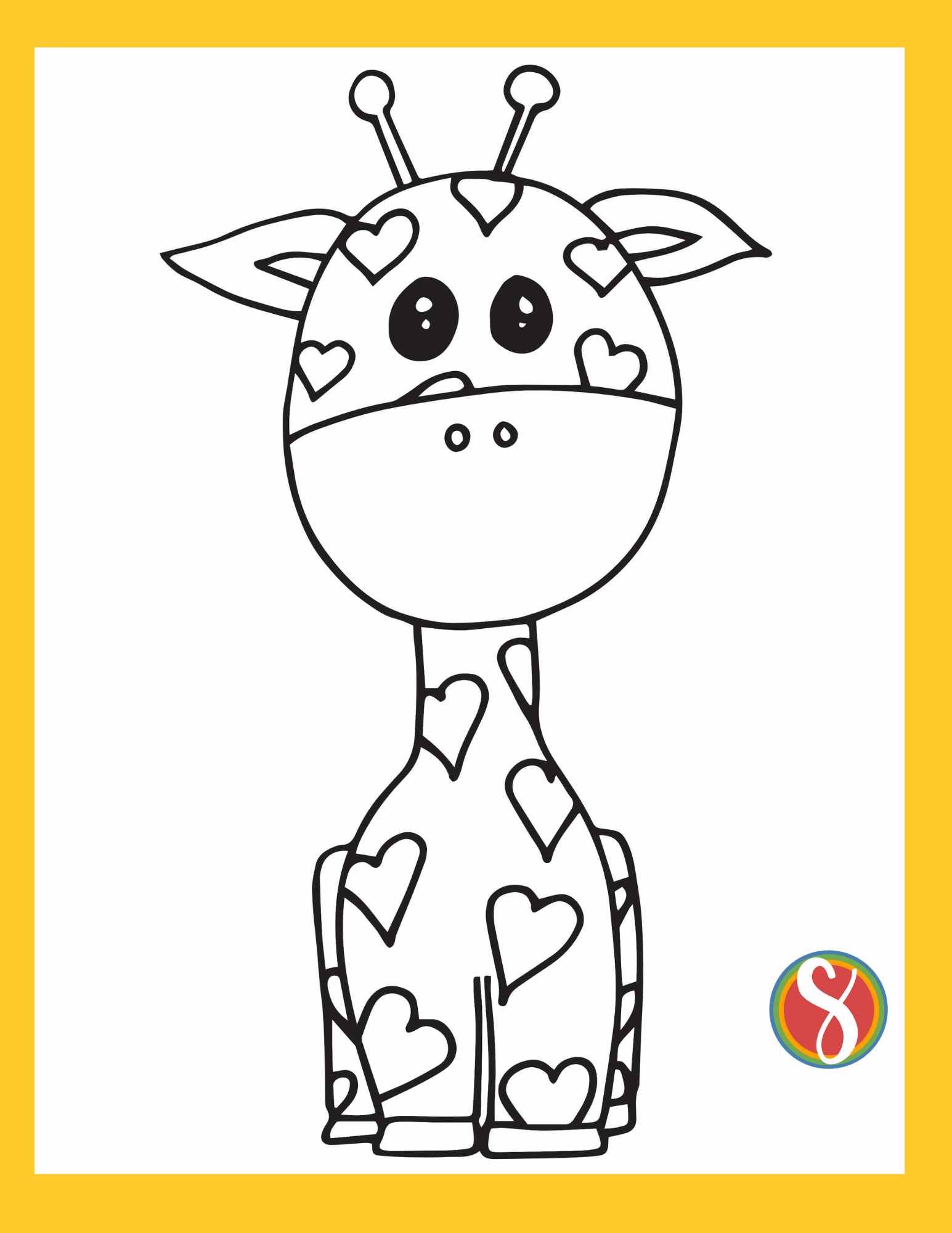 Free giraffe coloring pages â stevie doodles