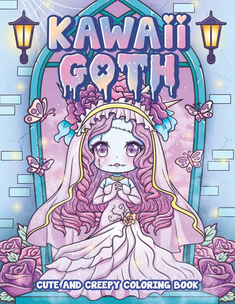 Kawaii goth cute and creepy coloring book pastel goth horror spooky gothic coloring pages for adults pastel goth coloring series leriza may books