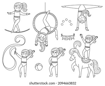 Gymnastics coloring vector art icons and graphics for free download