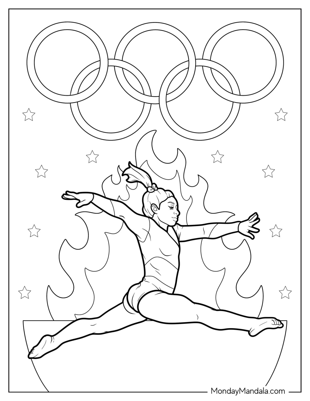 Gymnastics coloring pages free pdf printables