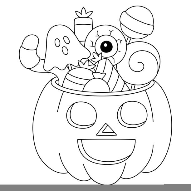 Halloween coloring pages stock photos pictures royalty