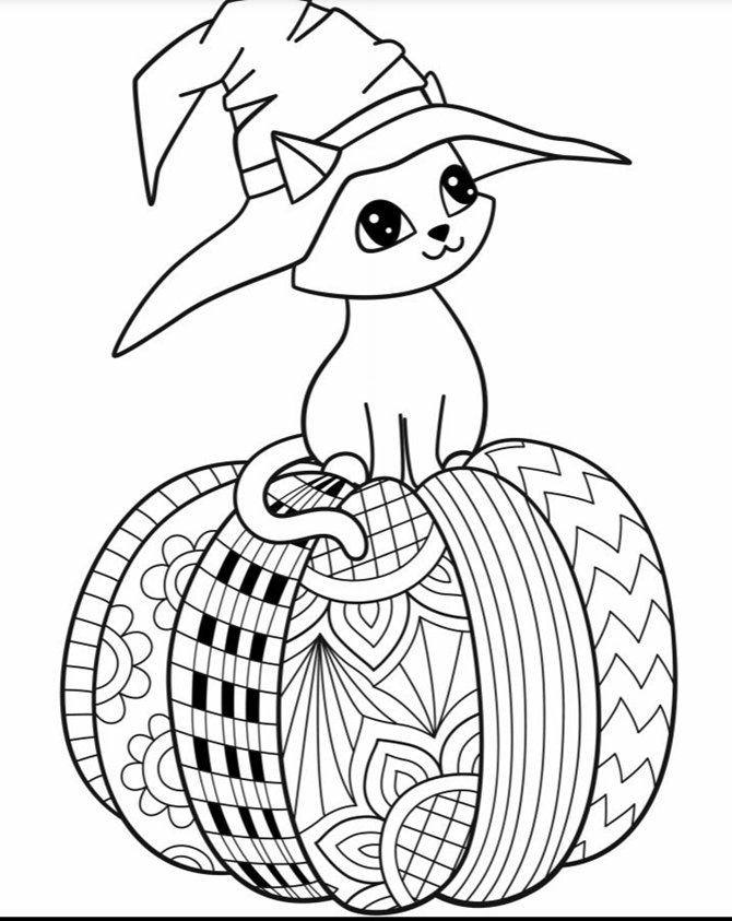 Halloween coloring pages for adults and kids free printables