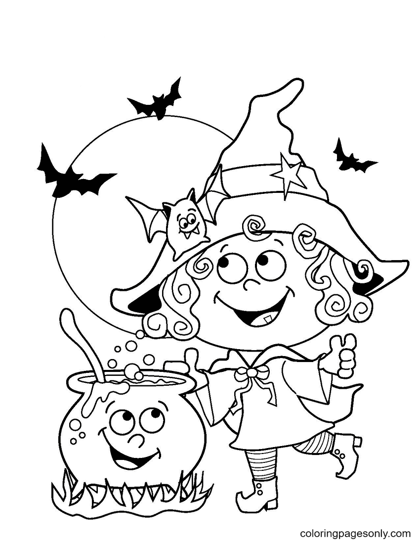 Halloween witch coloring pages printable for free download