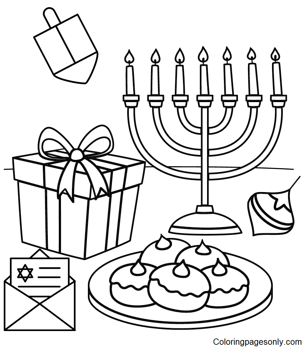 Hanukkah coloring pages printable for free download