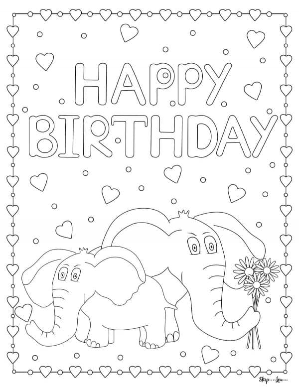 Happy birthday coloring pages skip to my lou