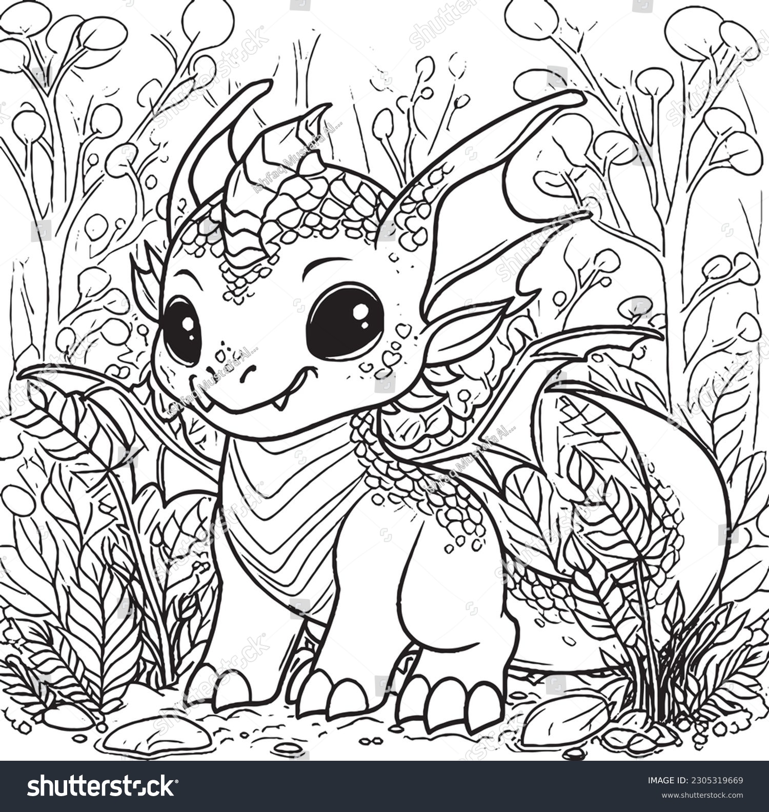 Cute dragon coloring pages kids adults stock vector royalty free