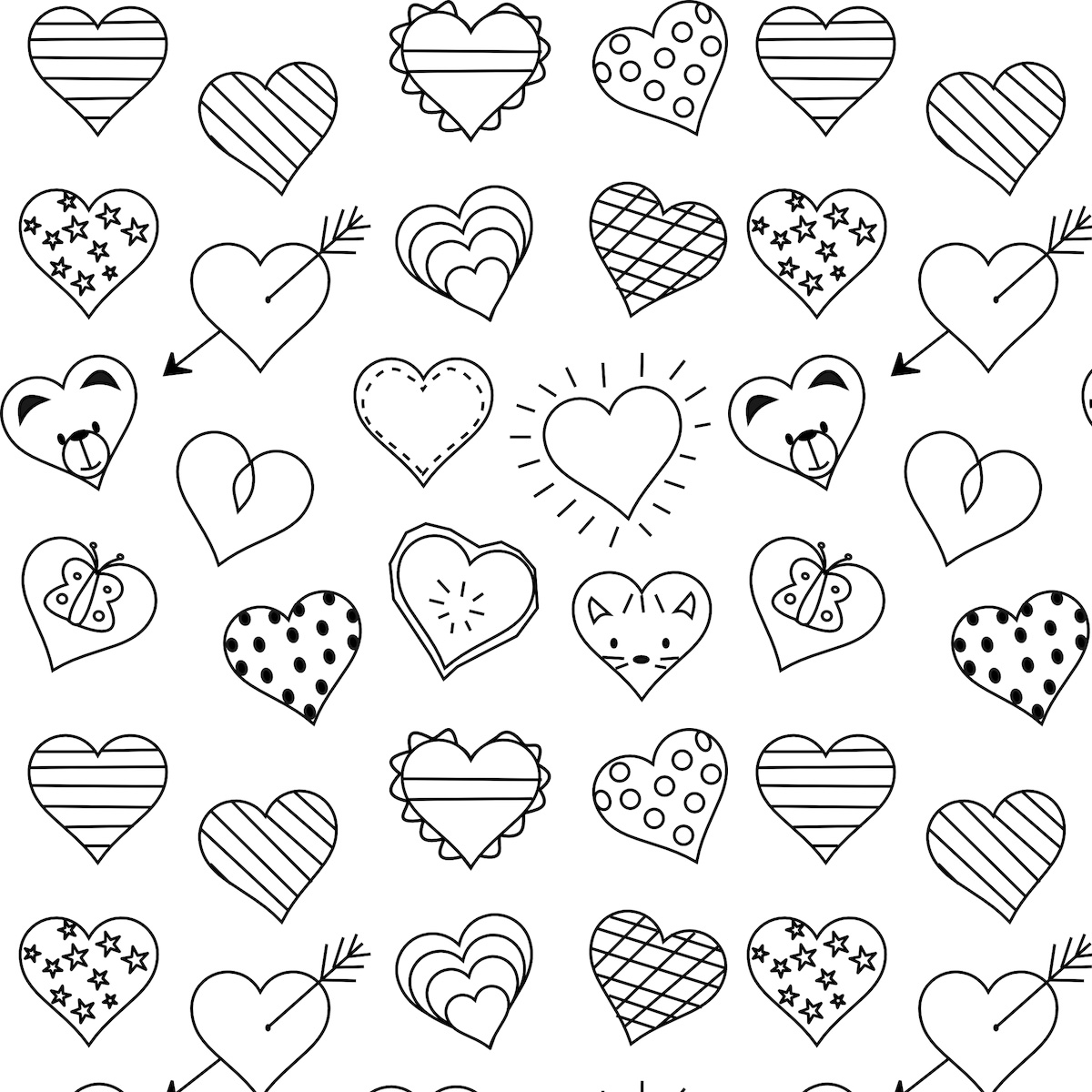 Free printable heart coloring page