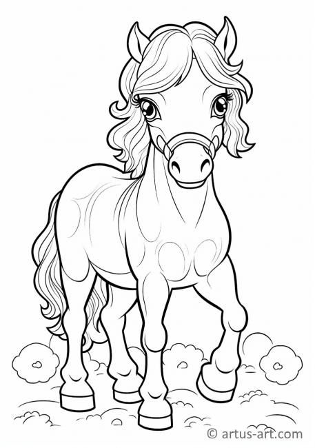 Cute horse coloring page for kids printable coloring page artus art horse coloring pages horse coloring coloring pages