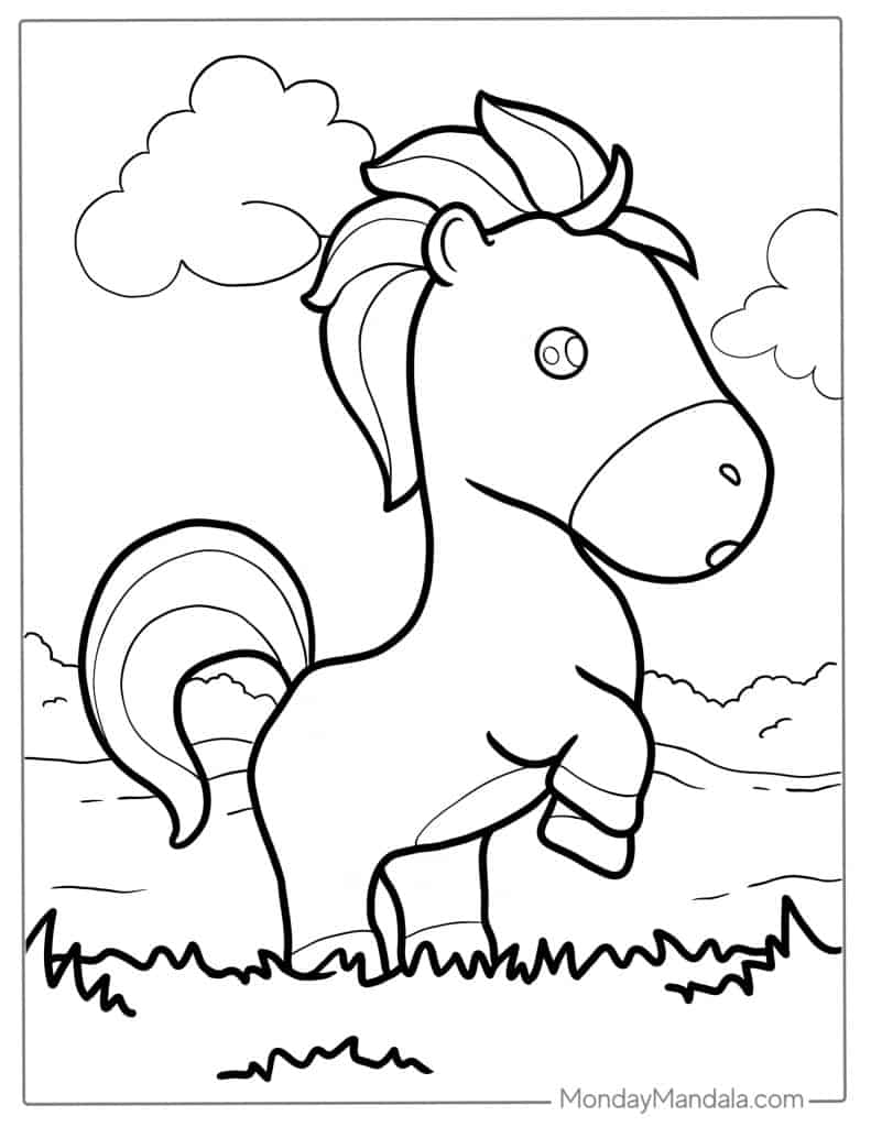 Horse coloring pages free pdf printables