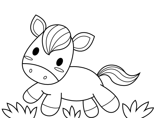 Printable baby horse coloring page