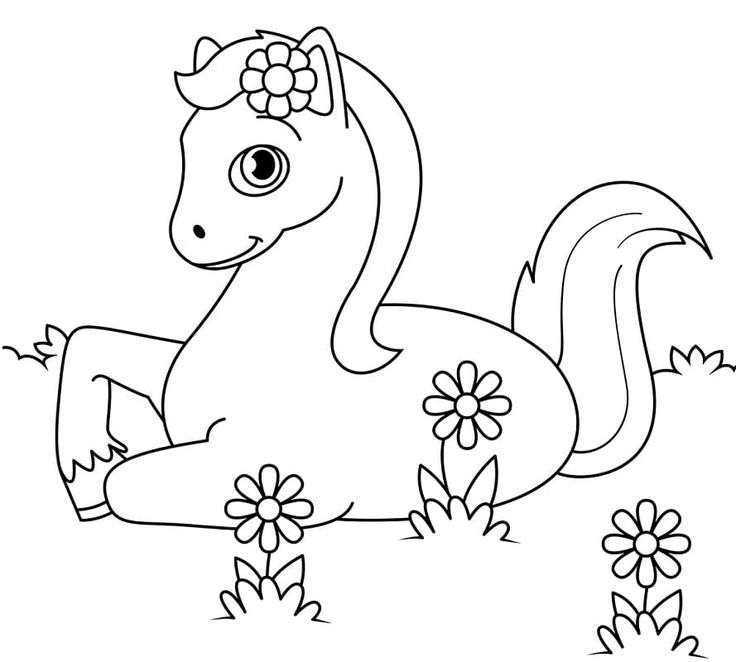 Cute horse on ground coloring page horse coloring pages animal coloring pages horse coloring