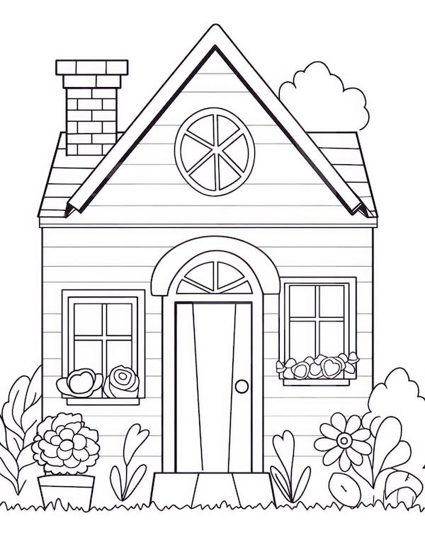 House coloring pages for adults and kids