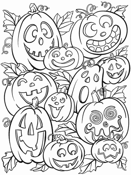 Jack o lanterns coloring page