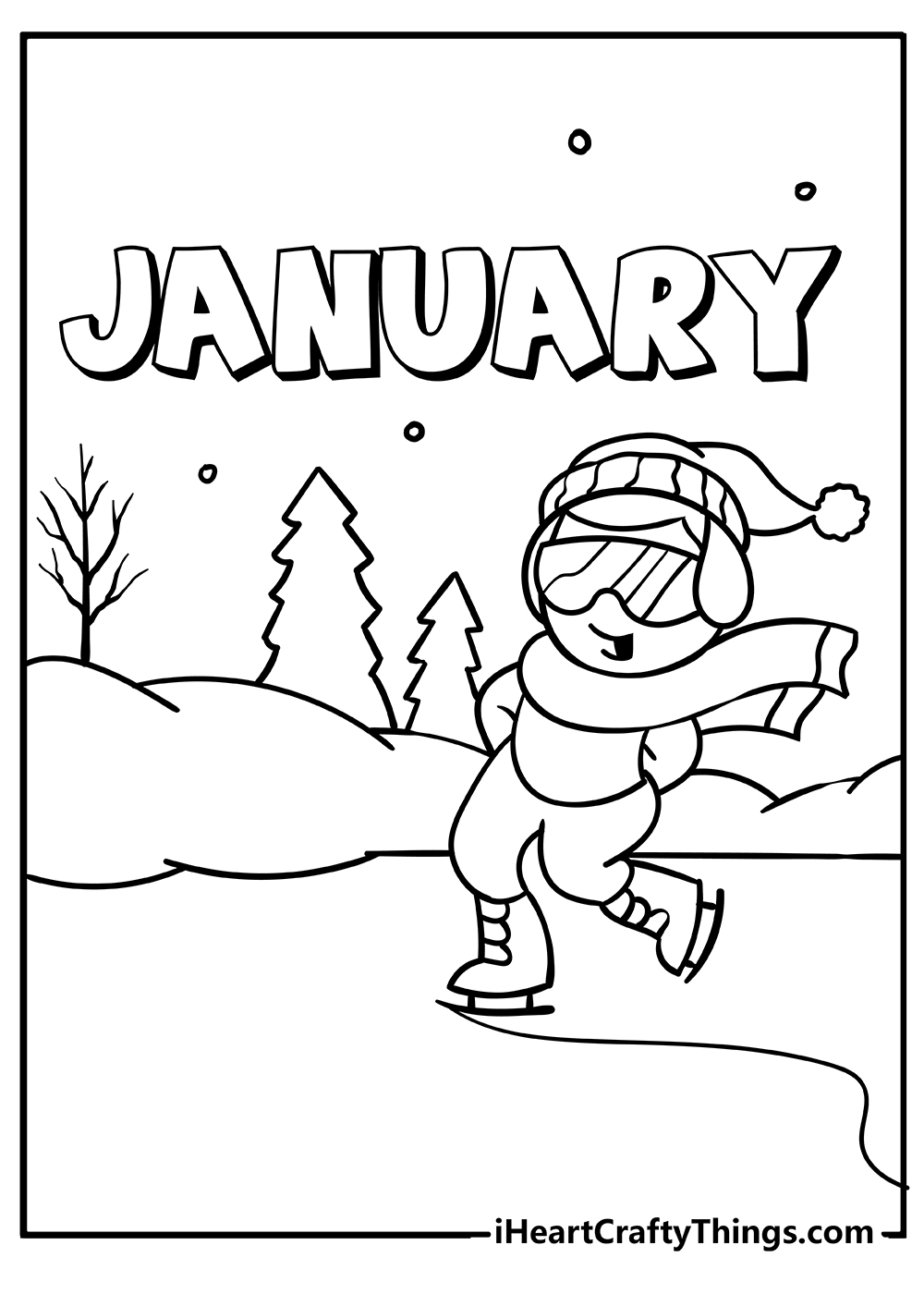 January coloring pages free printables