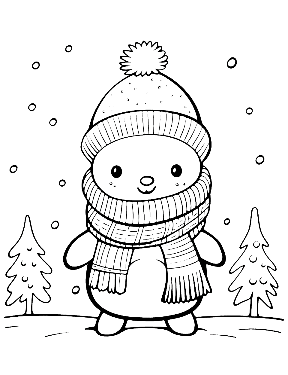 Winter coloring pages free printable sheets