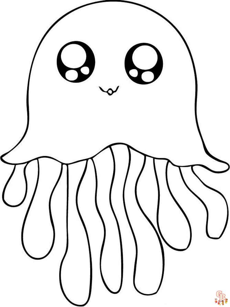 Jelly fish coloring pages free printable