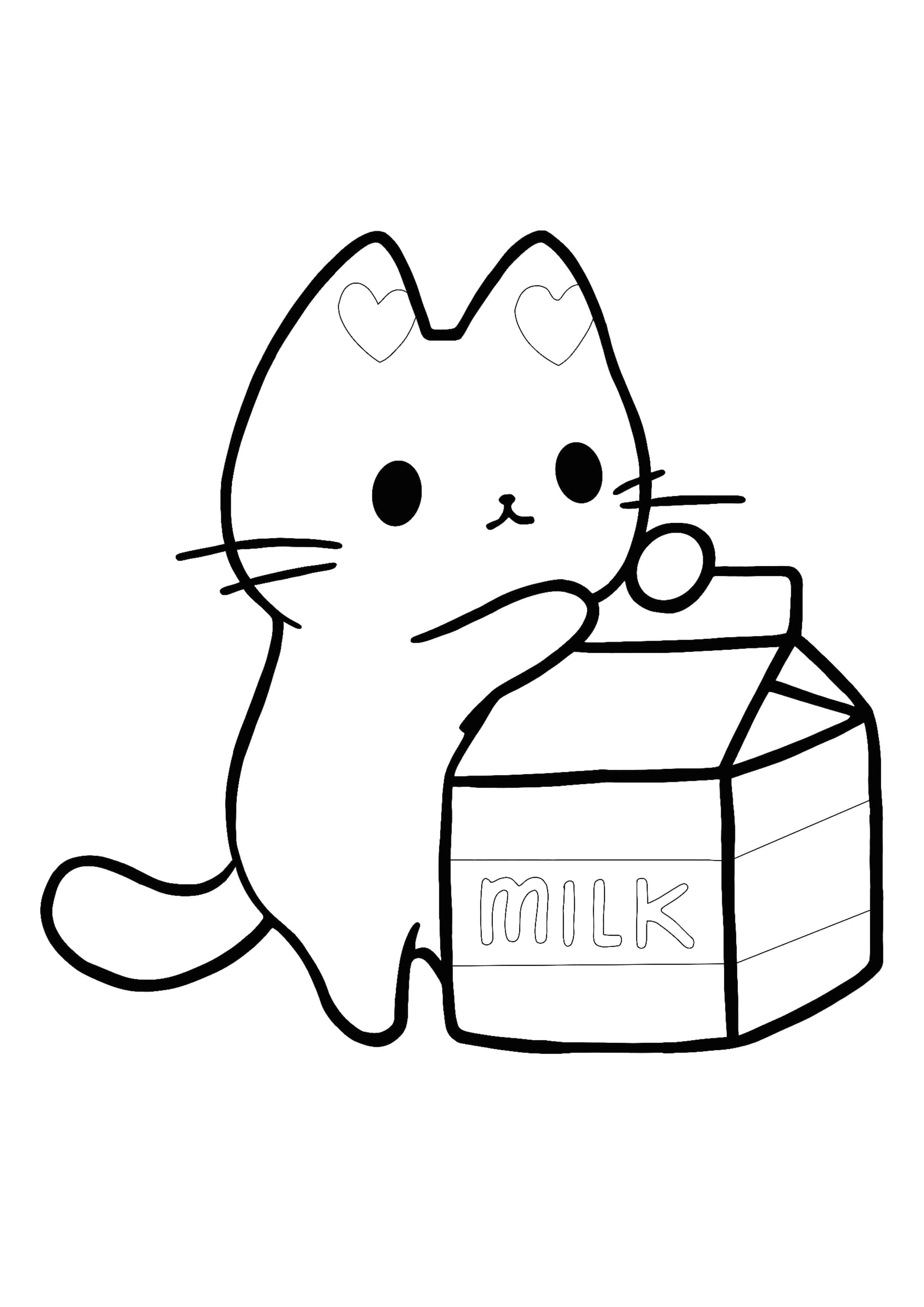 Kawaii kitten coloring page desenhos fofos para colorir desenhos animados para colorir desenhos lindos para colorir