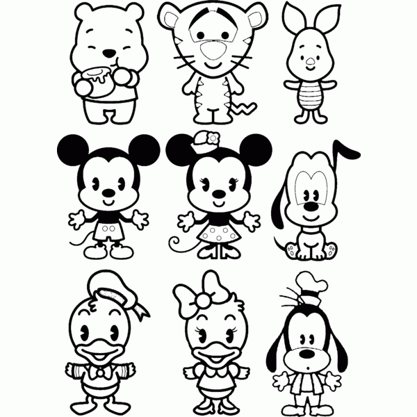 Disney cuties coloring page disney cuties disney coloring pages cute disney drawings