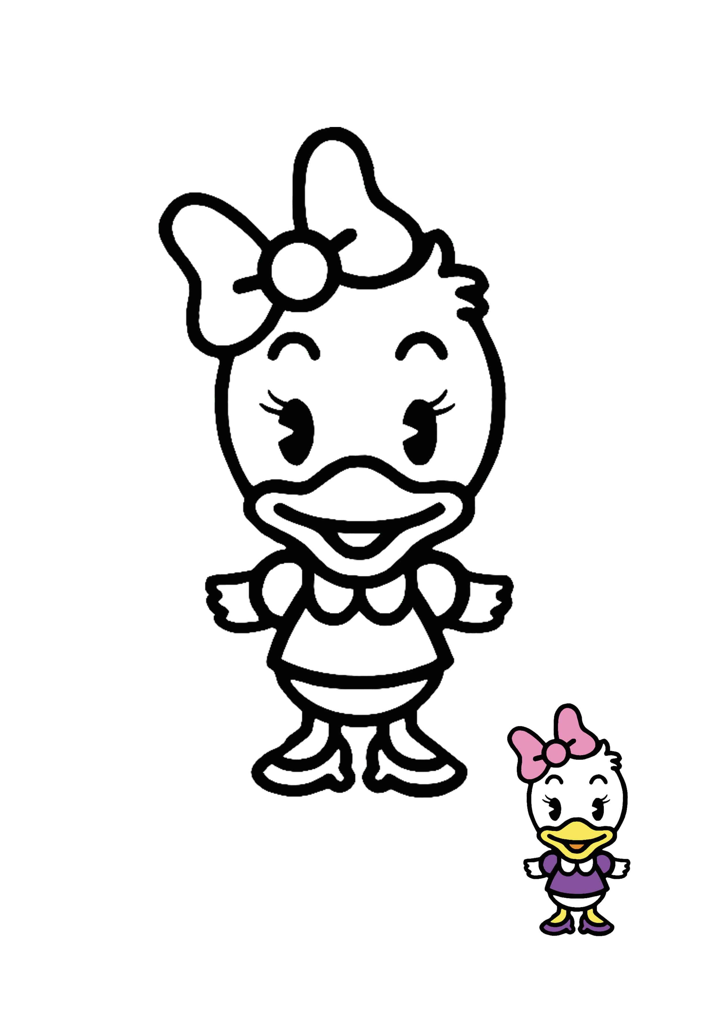 Kawaii disney daisy coloring page for boys and girls chibi coloring pages disney coloring pages kawaii disney