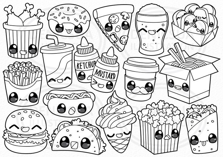 Fast food clipart kawaii food vector fast food party take