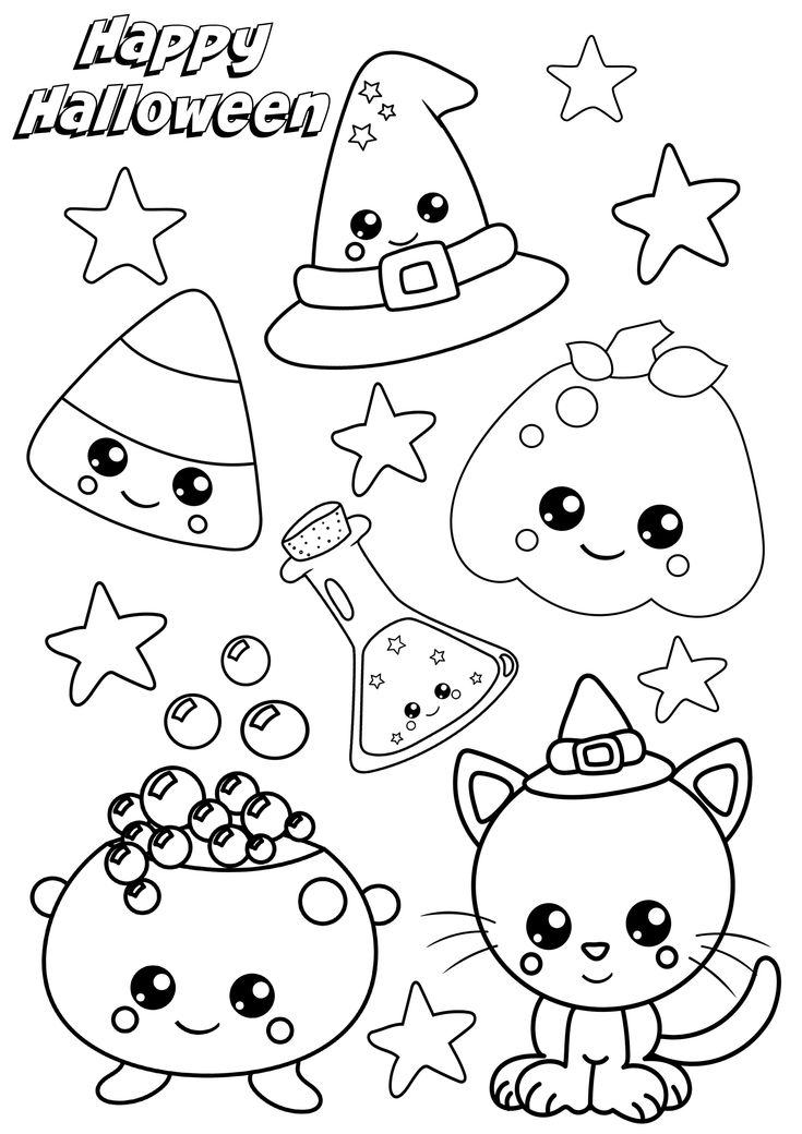 Cute coloring pages cute halloween coloring pages halloween coloring