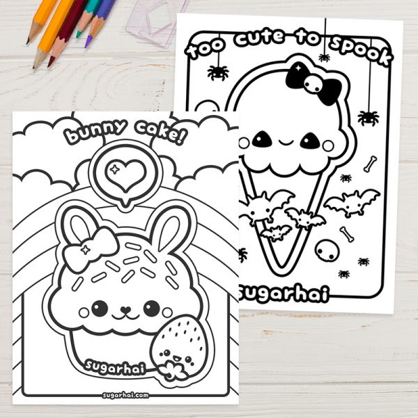 Free kawaii colouring pages and printables