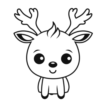 Cute reindeer outline png vector psd and clipart with transparent background for free download