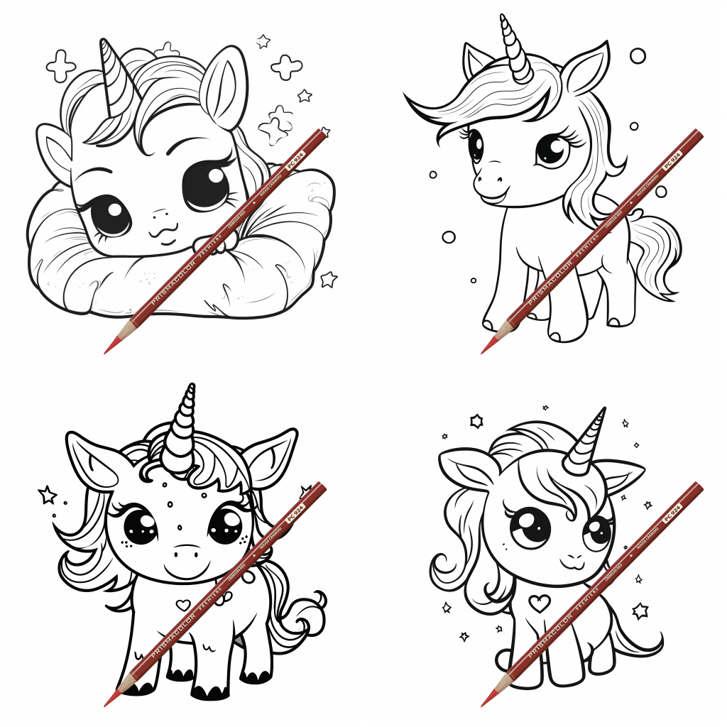 Cute unicorn coloring book vol coloring pages â the coloring pages store