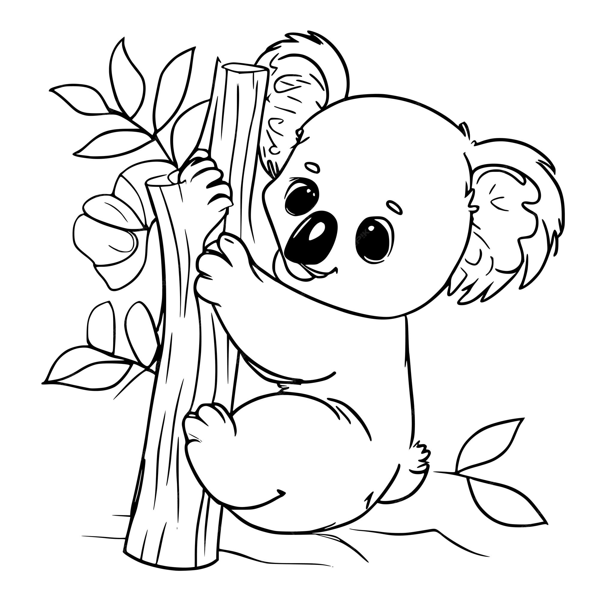 Premium vector cute koala coloring pages for kids and toddlers