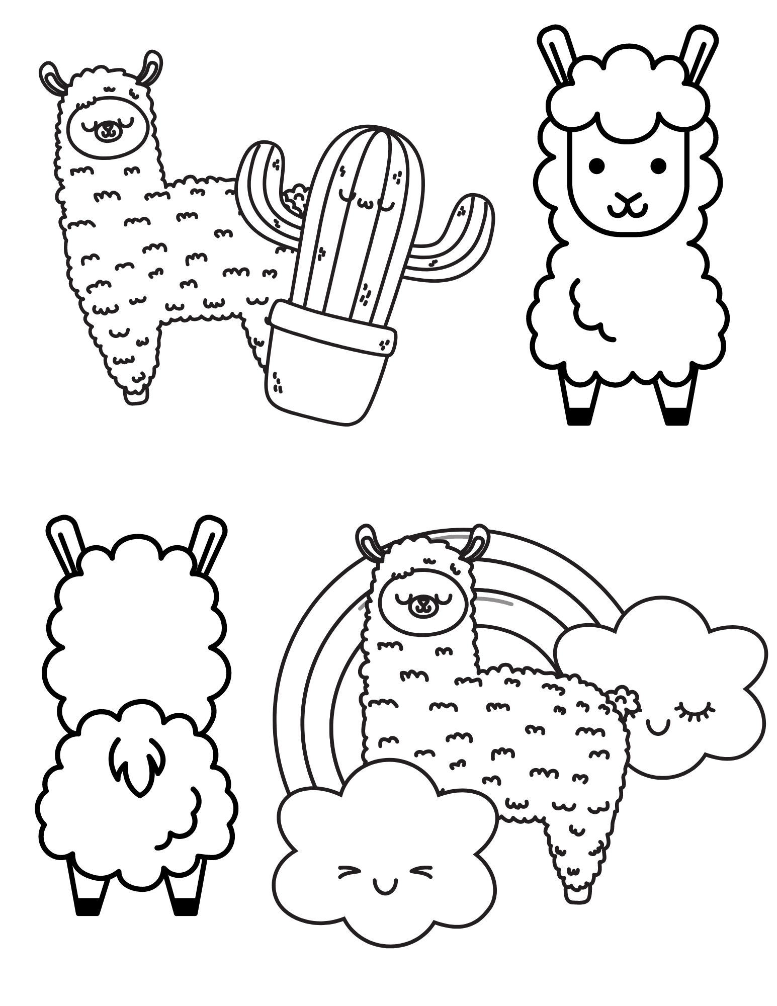 Cute llama coloring pages two kids and a coupon