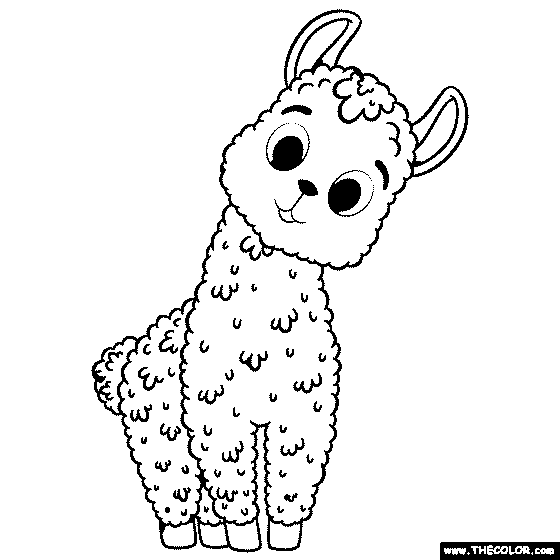 Baby llaa coloring page