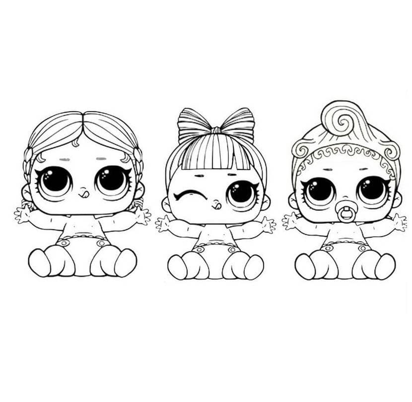 Cute lol babies coloring page