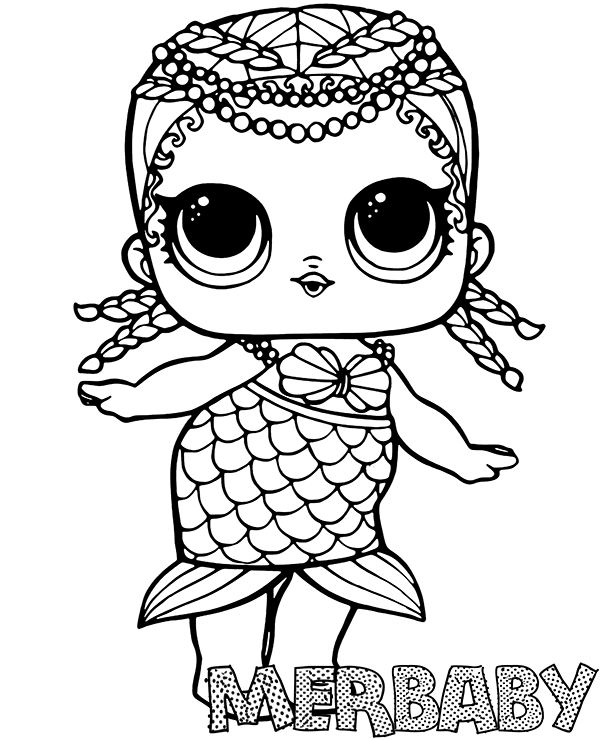 Merbaby coloring page lol surprise