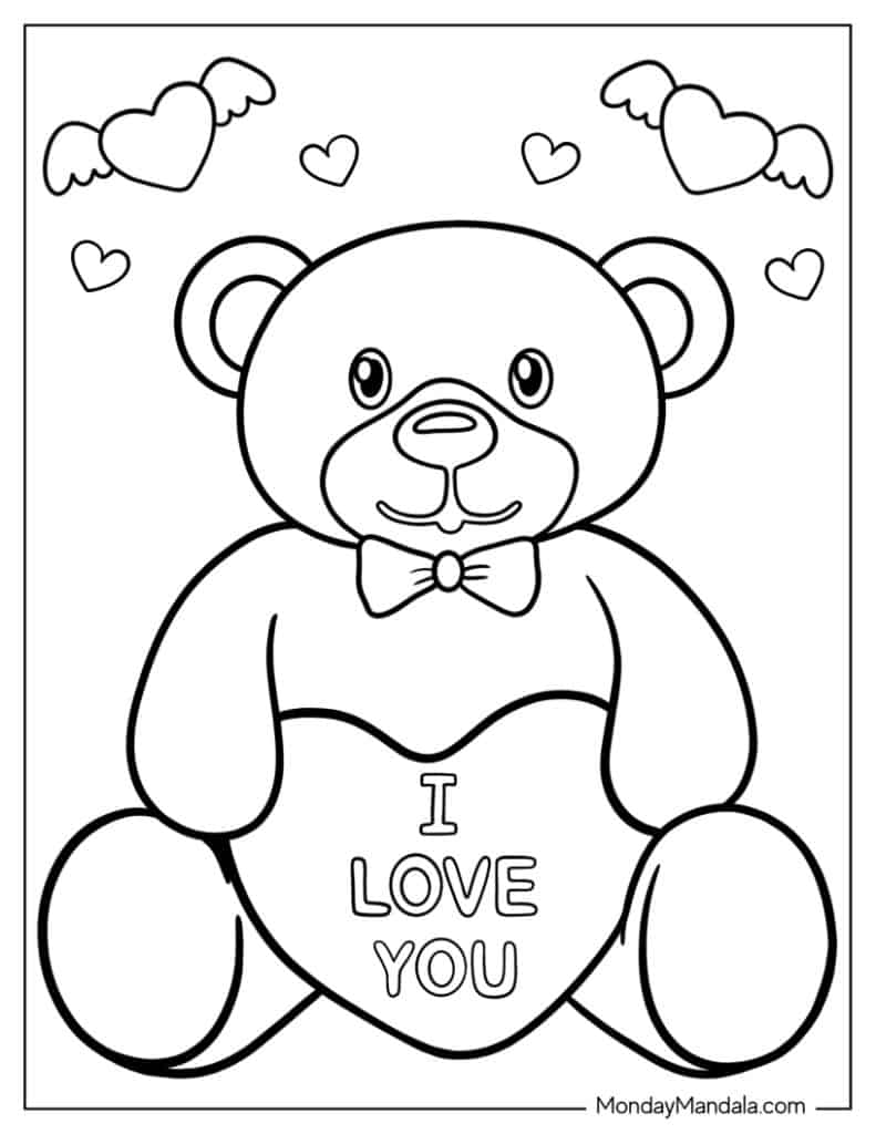 I love you coloring pages free pdf printables