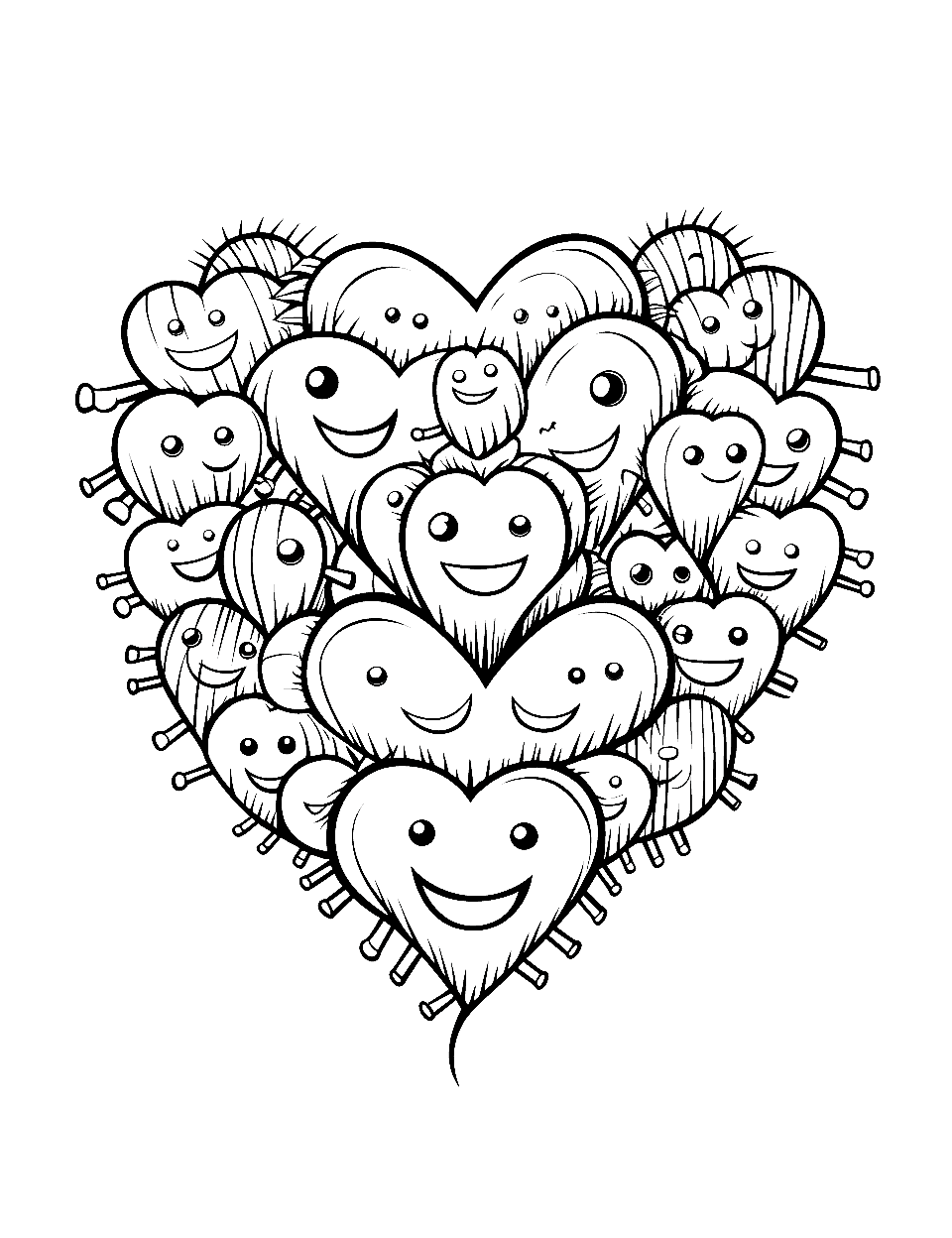 Free heart coloring pages for kids printables