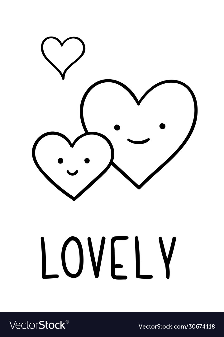 Coloring pages black and white cute kawaii hand vector image