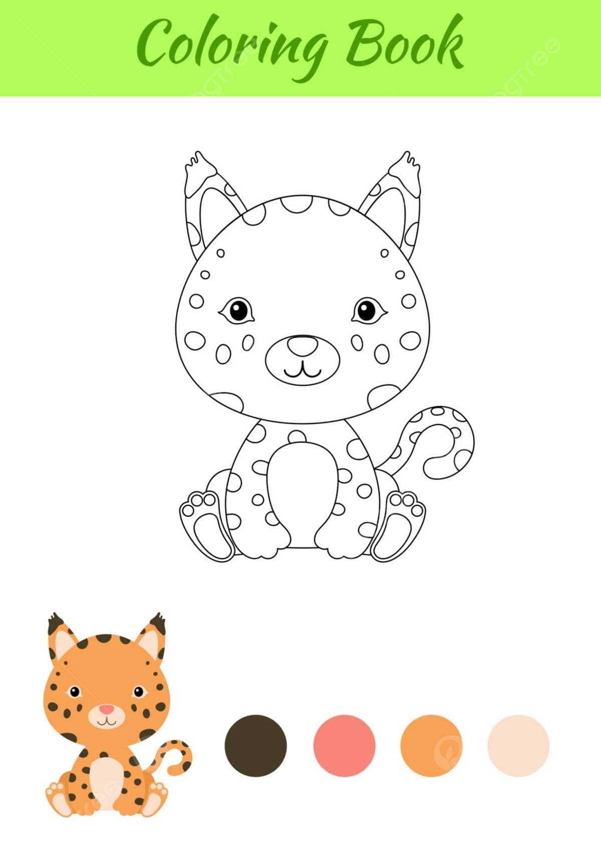 Baby lynx sitting a coloring page for kids in a coloring book vector book drawing baby drawing ring drawing png and vector with transparent background for free download