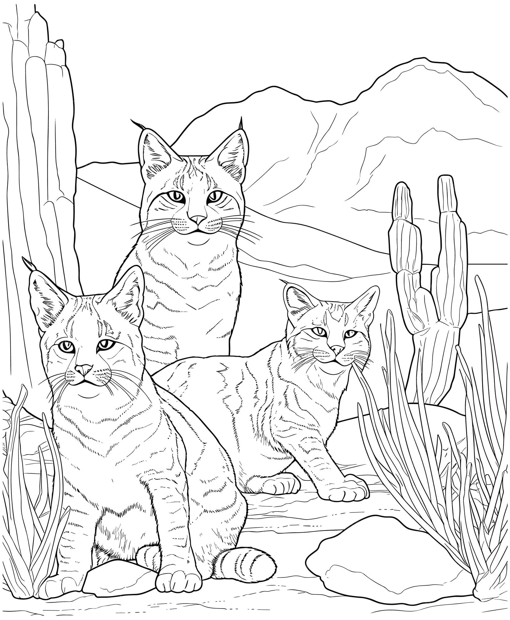 Premium vector lynx coloring pages for adults