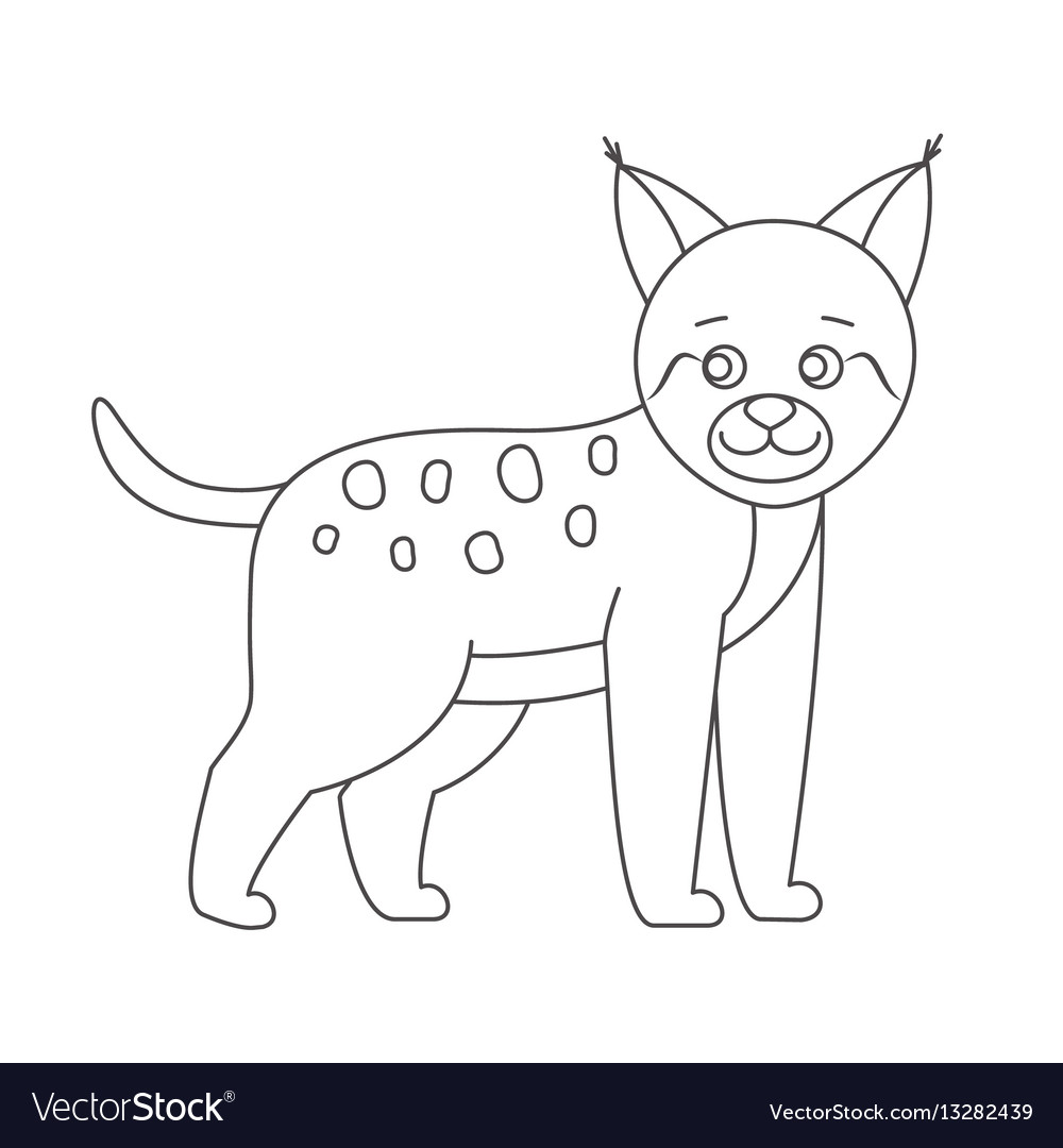 Lynx for coloring book royalty free vector image