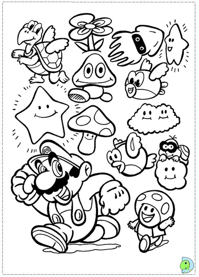 Mario bros coloring pages to print