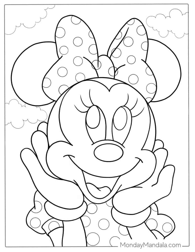 Minnie mouse coloring pages free pdf printables