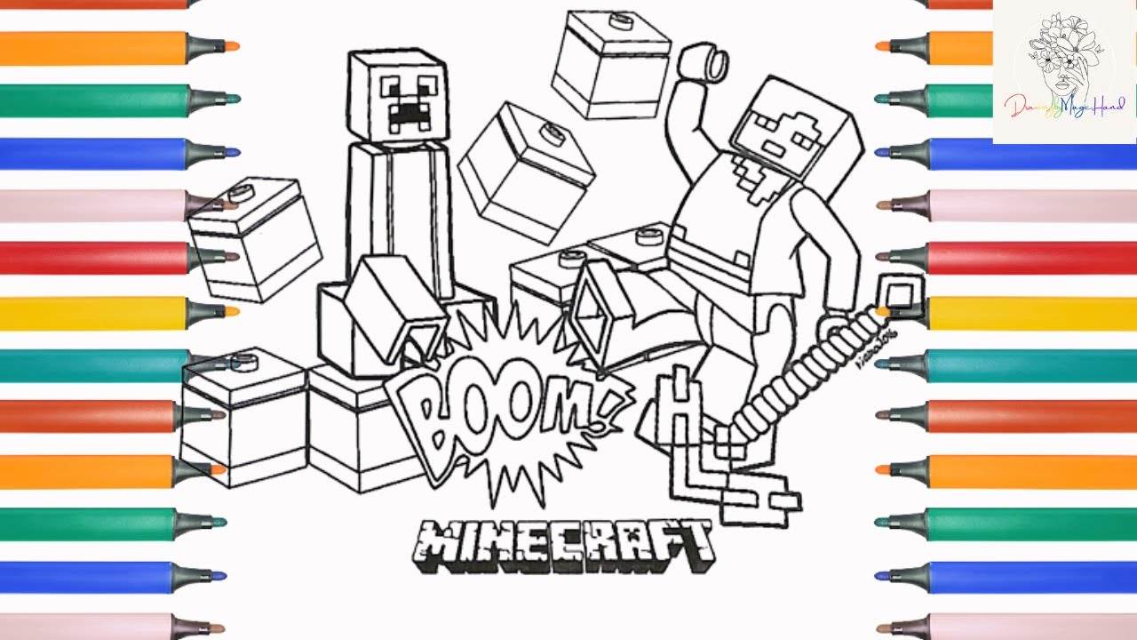 Inecraft coloring pagesbattle steve vs obhow to coloring inecraft