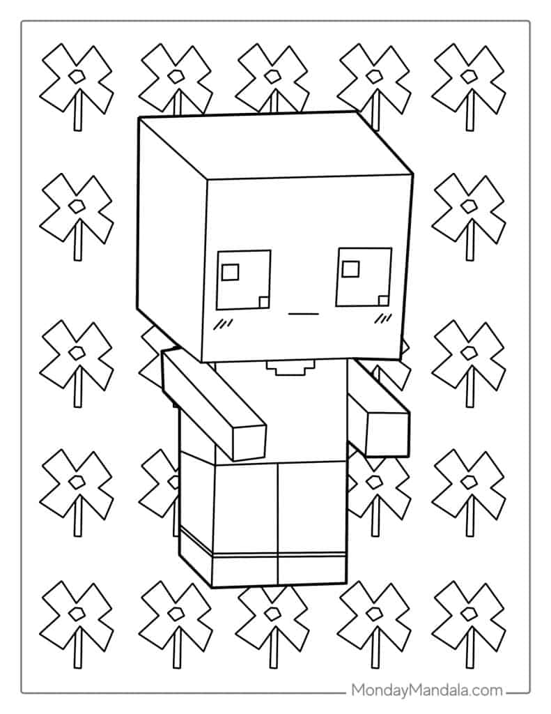 Minecraft coloring pages free pdf printables