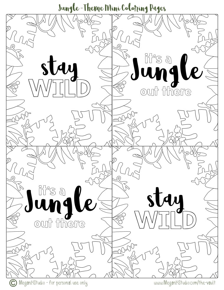 Free printable mini coloring pages