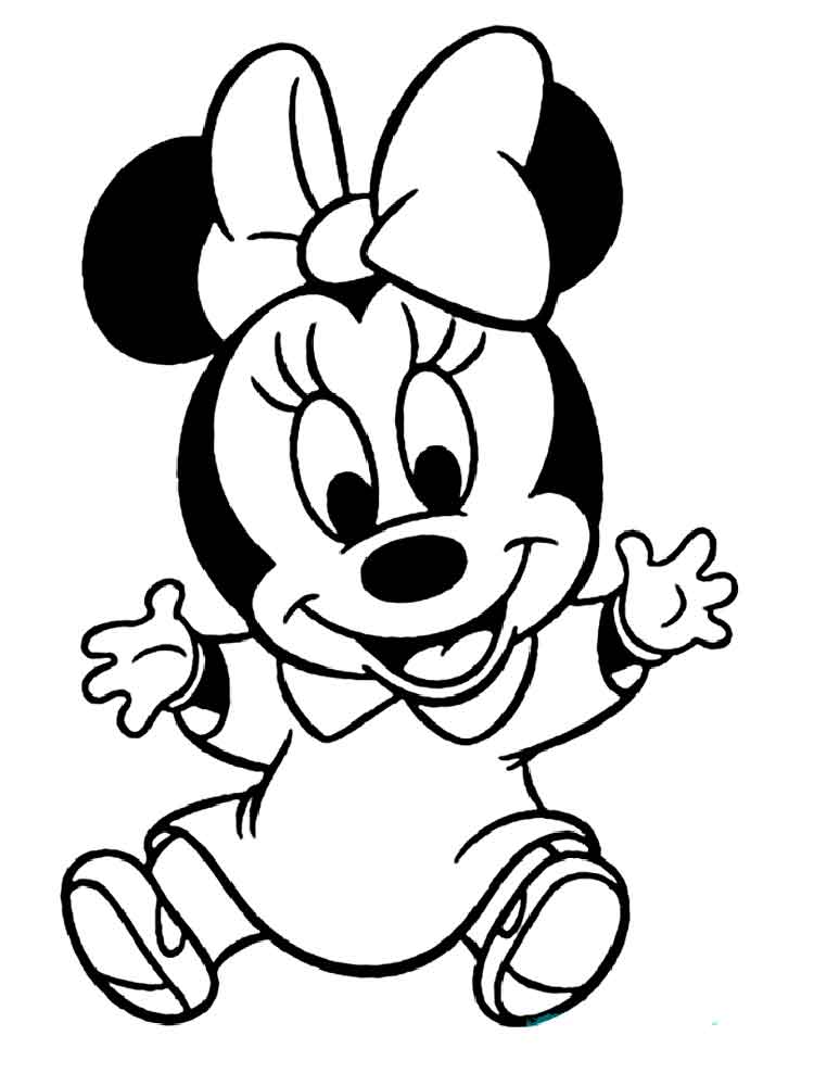 Coloring pages minnie coloring pages cute disney ba minnie mouse coloring page