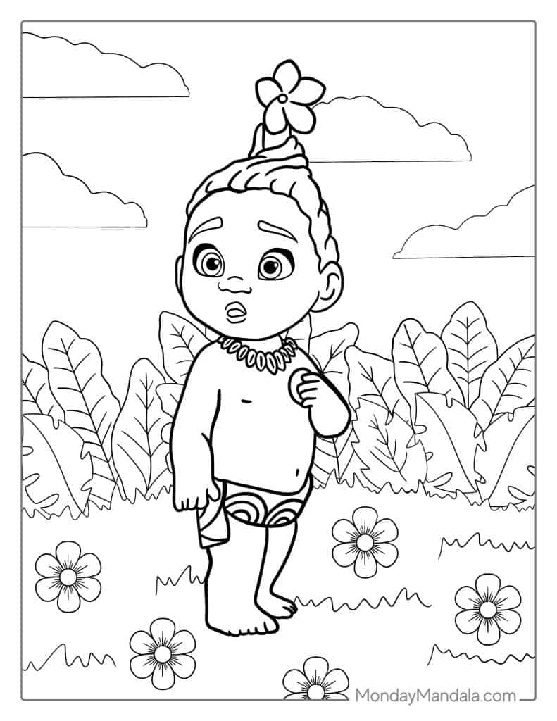 Moana coloring pages free pdf printables