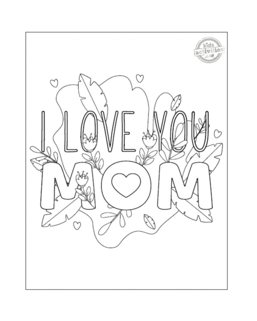 Oh so sweet i love you mom coloring pages for kids kids activities blog