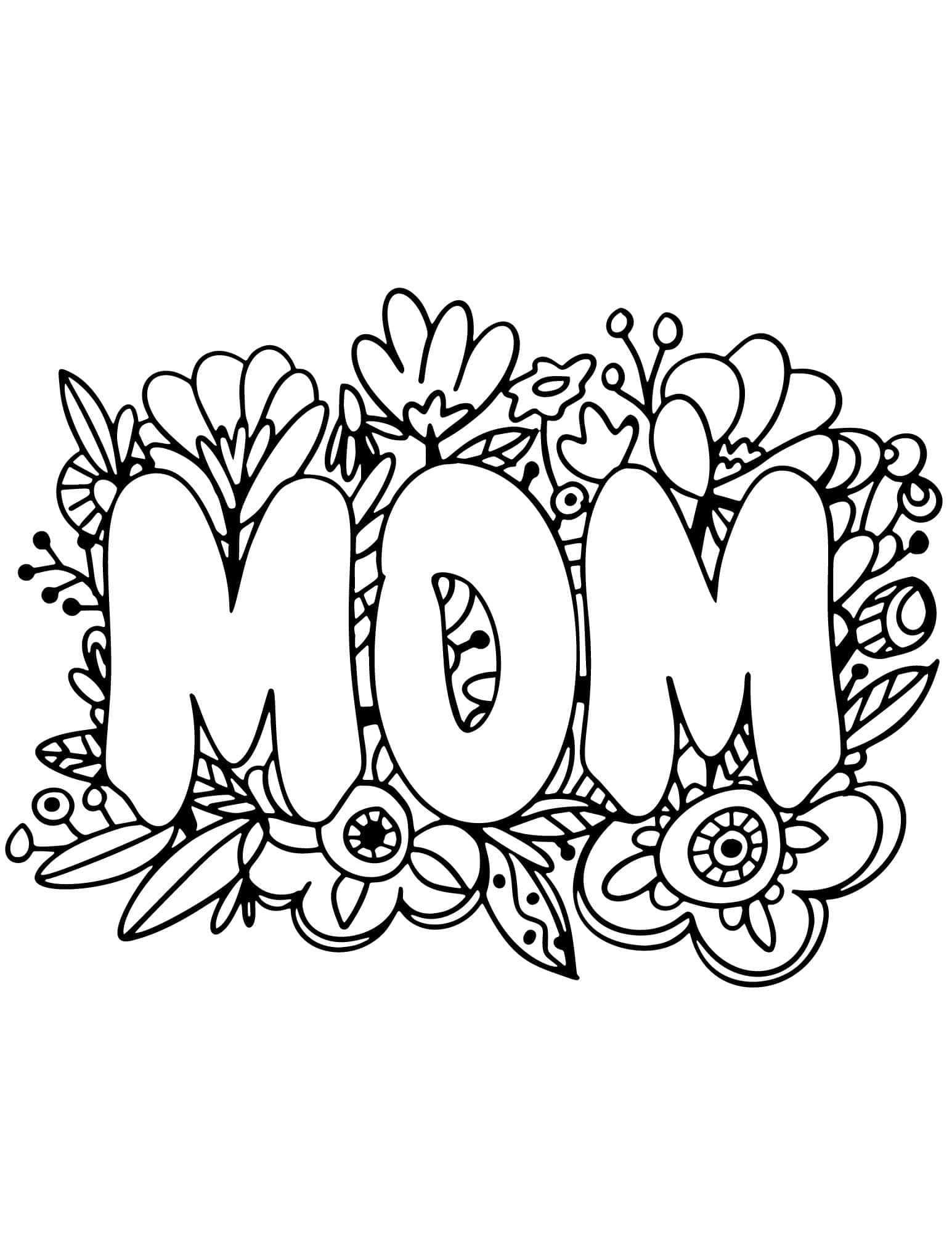 Hearty mothers day coloring pages