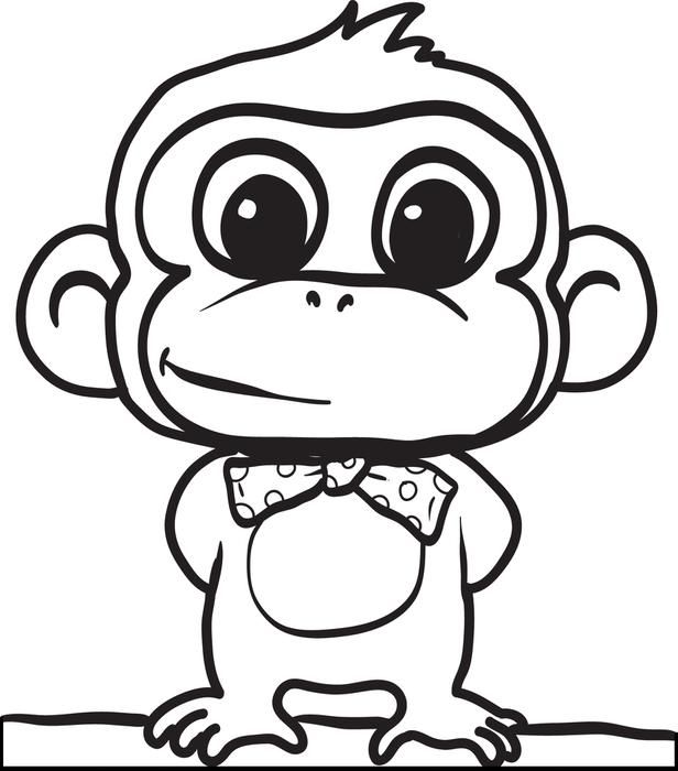 Monkey coloring pages free printable